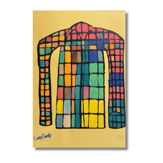 Plaid Shirt on Mustard (Framed)